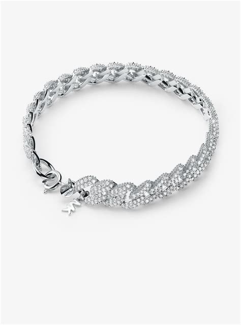 michael kors link bracelet silver|michael kors sterling silver bracelet.